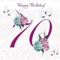 Opakowanie Karnet Swarovski kwadrat CL1670 Urodziny 70