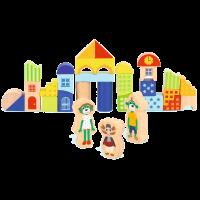 Opakowanie Kolorowe klocki z Rodziną Trelików Trefl 61348