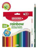 Opakowanie Kredki Rainbow 24 kol+temperówka FIBRACOLOR