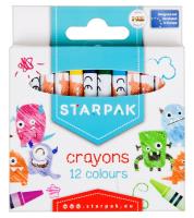 Opakowanie Kredki woskowe 12 kolorów Potworki