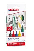 Opakowanie Markery do tkanin 5 kolorów EDDING