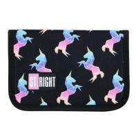 Opakowanie Piórnik dwuklapkowy bez wyposażenia St.Right PC-03 Tęczowe jednorożce