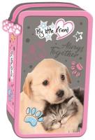 Piórnik potrójny z wyposażeniem Cat & Dog. Wydawca: St. Majewski. SmakLiter.pl Opakowanie Piórnik potrójny z wyposażeniem Cat & Dog