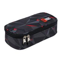 Opakowanie Piórnik saszetka usztywniona z wewnętrzną klapką PC2 Czarna abstrakcja 3D