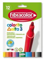 Opakowanie Pisaki Delta 3 trójkątne 12 kol FIBRACOLOR