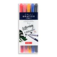 Opakowanie Pisaki do kaligrafi dwustronne ścięte 5 kolorów