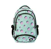 Okładka książki Plecak trzykomorowy miętowy różowe kropki