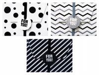 Opakowanie Pudełka na karty podarunkowe biało-czarne 3szt