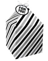 Opakowanie Pudełko na prezenty 11x11 biało-czarne pasy 4szt