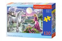 Opakowanie Puzzle 120 Princess and her Unicorns CASTOR