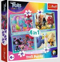 Opakowanie Puzzle 4w1 Trasa koncertowa Trolli TREFL