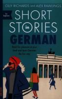 Short Stories in German for beginners. Autor: Richards Olly, Rawlings Alex. SmakLiter.pl Okładka książki Short Stories in German for beginners