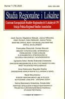 Opakowanie Studia Regionalne i Lokalne 2020/1 (79)