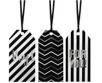 Opakowanie Tagi prezentowe biało-czarne 6szt