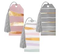 Opakowanie Tagi prezentowe z chwostem pastelowo-złote 6szt