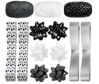 Opakowanie Zestaw do pakowania z rozetkami biało-czarny