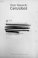 Cenzobot. Autor: Piotr Marecki. SmakLiter.pl Okładka książki Cenzobot