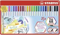 Opakowanie Flamastry Pen 68 brush etui met. 25 kol STABILO