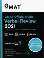 GMAT Official Guide Verbal Review 2021, Book + Online Question Bank. Wydawca: Wiley. SmakLiter.pl Opakowanie GMAT Official Guide Verbal Review 2021, Book + Online Question Bank