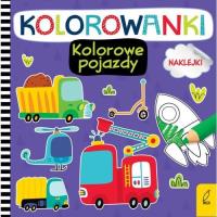 Okładka książki Kolorowanki z naklejkami Kolorowe pojazdy