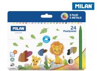 Opakowanie Kredki świecowe Milan Plastipastel 24 kolory w kartonowym opakowaniu