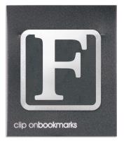 Opakowanie Metalowa zakładka - Litera F Clip-on