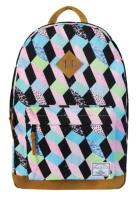 Opakowanie Plecak dwukomorowy pastelowy czarne Romby PAUL&CO