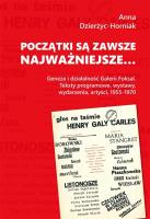 Początki są zawsze najważniejsze. Autor: Anna Dzierżyc-Horniak. SmakLiter.pl Okładka książki Początki są zawsze najważniejsze