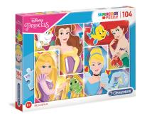 Puzzle 104 Super Color Princess. Wydawca: Clementoni. SmakLiter.pl Opakowanie Puzzle 104 Super Color Princess