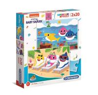 Puzzle 2x20 Super kolor Baby Shark. Wydawca: Clementoni. SmakLiter.pl Opakowanie Puzzle 2x20 Super kolor Baby Shark