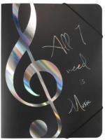 Opakowanie Teczka- All I Need Is Music srebrna