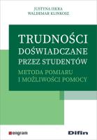 Trudności doświadczane przez studentów. Autor: Justyna Iskra, Klinkosz Waldemar. SmakLiter.pl Okładka książki Trudności doświadczane przez studentów