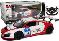 Auto R/C Audi R8 LMS Rastar 1:14 Biało Czerwone. Wydawca: Lean Toys. SmakLiter.pl Opakowanie Auto R/C Audi R8 LMS Rastar 1:14 Biało Czerwone