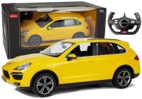 Auto R/C Porsche Cayenne Rastar 1:14 Żółte na pilota. Wydawca: Lean Toys. SmakLiter.pl Opakowanie Auto R/C Porsche Cayenne Rastar 1:14 Żółte na pilota
