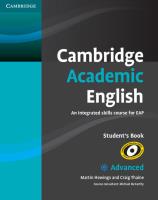 Cambridge Academic English C1 Advanced Student's Book. Autor: Hewings Martin, Thaine Craig. SmakLiter.pl Okładka książki Cambridge Academic English C1 Advanced Student's Book