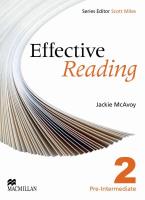 Effective Reading 2 Pre-Intermediate SB MACMILLAN. Autor: Jackie McAvoy. SmakLiter.pl Okładka książki Effective Reading 2 Pre-Intermediate SB MACMILLAN