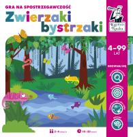 Gra na spostrzegawczość. Zwierzaki bystrzaki. Autor: Magdalena Popovics. SmakLiter.pl Okładka książki Gra na spostrzegawczość. Zwierzaki bystrzaki