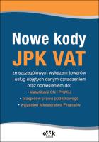 Okładka książki Nowe kody JPK VAT