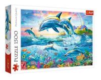 Opakowanie Puzzle 1500 Rodzina delfinów TREFL