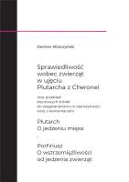 Sprawiedliwość wobec zwierząt w ujęciu Plutarcha... Autor: Damian Miszczyński. SmakLiter.pl Okładka książki Sprawiedliwość wobec zwierząt w ujęciu Plutarcha..