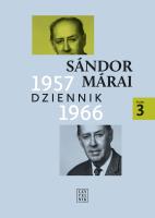Dziennik 1957-1966 T.3. Autor: Mrai Sndor. SmakLiter.pl Okładka książki Dziennik 1957-1966 T.3