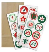 Opakowanie Kalendarz adwentowy Zestaw torebek + numerki 24szt
