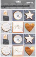 Opakowanie Karnety samoprzylepne do prezentów złote+3D 24szt