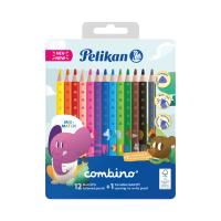Kredki Pelikan combino trójkątne grube 12 kolorów + 1. Wydawca: Pelikan. SmakLiter.pl Opakowanie Kredki Pelikan combino trójkątne grube 12 kolorów + 1