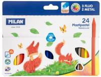 Opakowanie Kredki świecowe Pastipastel trójkątne 24 kol MILAN