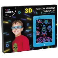 Magiczna neonowa tablica 3D led Kidea niebieska. Wydawca: Derform. SmakLiter.pl Opakowanie Magiczna neonowa tablica 3D led Kidea niebieska