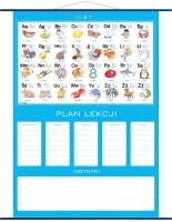 Plan lekcji - alfabet, plansza edukacyjna. Wydawca: Artglob. SmakLiter.pl Opakowanie Plan lekcji - alfabet, plansza edukacyjna