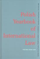 Opakowanie Polish Yearbook of International Law Volume .XXXIX 2019