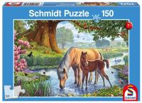 Puzzle 150 Konie przy strumieniu G3. Wydawca: Schmidt. SmakLiter.pl Opakowanie Puzzle 150 Konie przy strumieniu G3