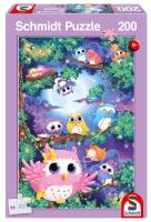 Opakowanie Puzzle 200 W lesie pełnym sów G3